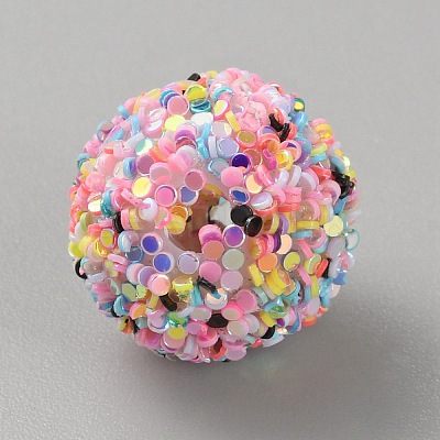 Opaque Acrylic Beads MACR-WH0010-12C-1