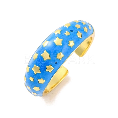 Brass Open Cuff Rings RJEW-U009-14G-1
