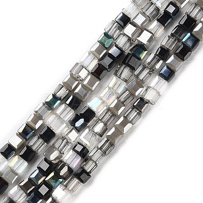 Electroplate Glass Beads Strands GLAA-P056-02A-1
