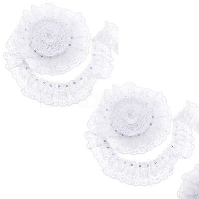 Polyester Lace Trim OCOR-WH0047-91A-1