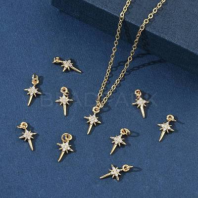 SHEGRACE Brass Micro Pave Cubic Zirconia Pendants XGRQ3D101-480G-1