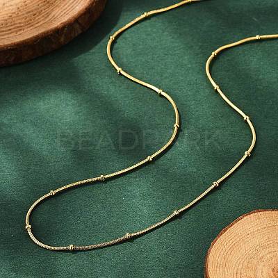 Ion Plating(IP) 304 Stainless Steel Snake Chain Necklaces X-NJEW-F248-11A-G-1