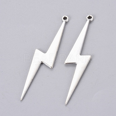 Tibetan Style Alloy Lightning Bolt Big Pendants X-PALLOY-AD92395-AS-LF-1