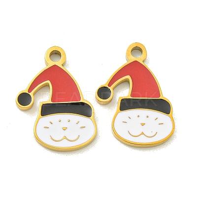 Halloween Theme Ion Plating(IP) 304 Stainless Steel Enamel Pendants STAS-M011-01F-1