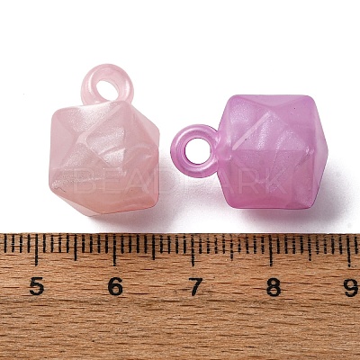 Opaque Luminous Glitter Powder Acrylic Pendants OACR-G052-12B-1