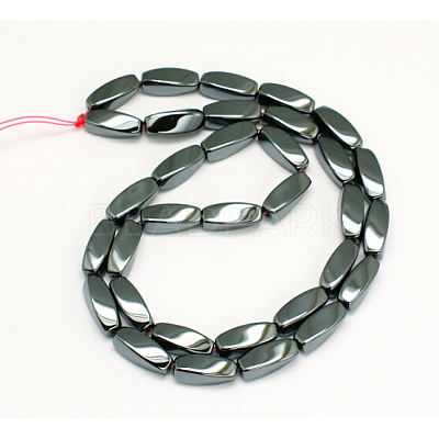 Grade AA Magnetic Synthetic Hematite Twist Bead Strands G-G644-D-09-1