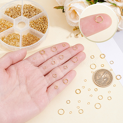 1200Pcs 6 Styles 304 Stainless Steel Jump Rings STAS-BBC0009-56-1