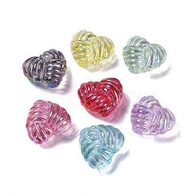 UV Plating Iridescent Acrylic Beads X-OACR-B021-05-1