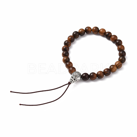 Buddhist Jewelry Wood Beaded Stretch Bracelets Making BJEW-JB05786-04-1