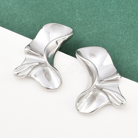 304 Stainless Steel Nuggets Stud Earrings LS-EJEW-K268-77P-1