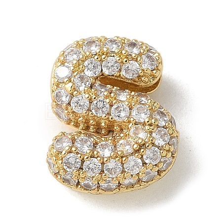 Brass Micro Pave Cubic Zirconia Beads KK-P290-61G-S-1