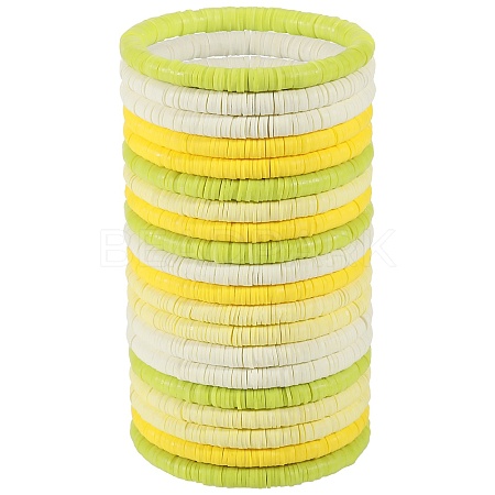 Polymer Clay Heishi Surfer Stretch Bracelets Set BJEW-SW00131-1