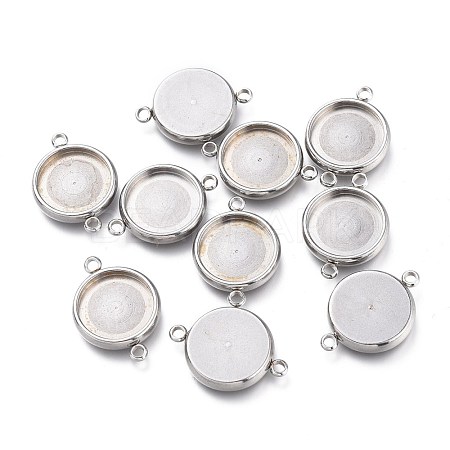 Non-Tarnish 304 Stainless Steel Cabochon Connector Settings STAS-I161-03E-P-1