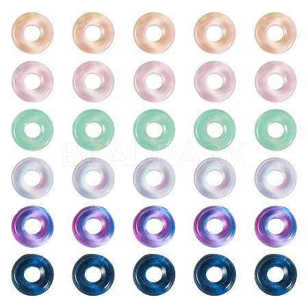 120Pcs 6 Colors Transparent Glass European Beads GLAA-TA0004-07-1