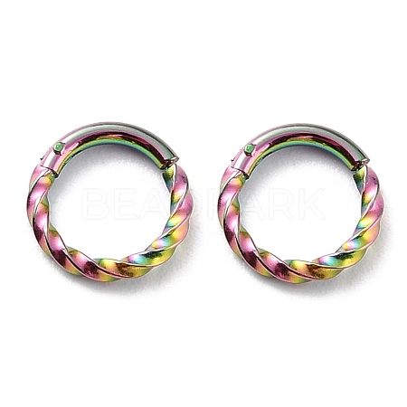 Ion Plating(IP) Twisted Ring Hoop Earrings for Girl Women STAS-K233-02A-MC-1