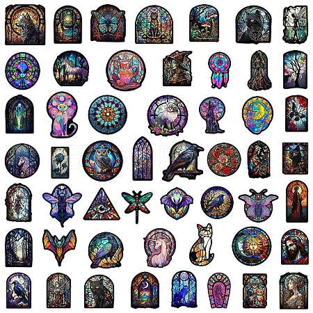 Gothic Style PVC Self-Adhesive Cartoon Stickers X-STIC-PW0019-03-1