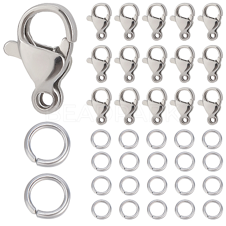304 Stainless Steel Lobster Claw Clasps STAS-SP0001-74A-1