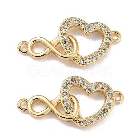 Brass Micro Pave Clear Cubic Zirconia Links Connectors X-ZIRC-A021-72G-1
