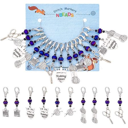 Knitting Theme Alloy Pendant Decorations HJEW-PH01541-1