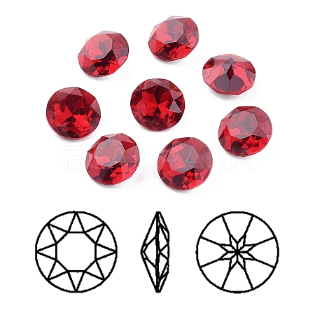 Pointed Back & Back Plated K9 Glass Rhinestone Cabochons X-RGLA-J012-8mm-501-1