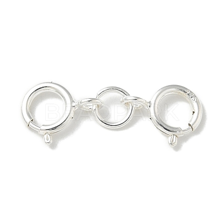 S925 Sterling Silver Double Spring Ring Clasps STER-R003-07S-1