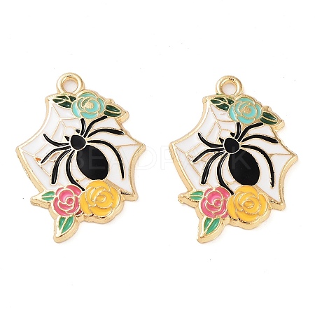 Halloween Theme Rack Plating Alloy Enamel Pendants FIND-Q099-02E-G-1