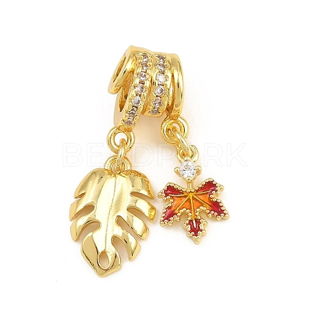 Brass Micro Pave Clear Cubic Zirconia Pendants CU-CBAD306-08G-01-1