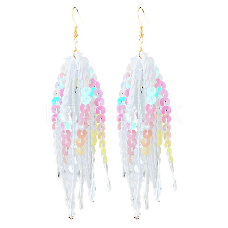 Acrylic & Plastic Glitter Tassel Dangle Earrings FS-WGEB983-07-1