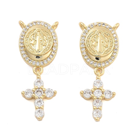 Brass Pave Cubic Zirconia Pendants KK-U009-09C-G-1