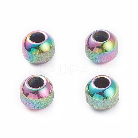 Rainbow Color Ion Plating(IP) Textured 304 Stainless Steel Beads STAS-P306-01C-MC-1