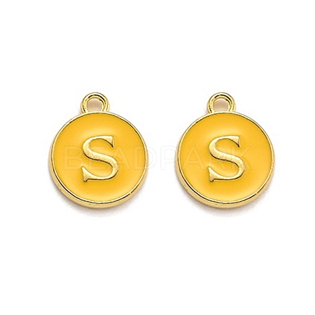 Golden Plated Alloy Enamel Charms ENAM-Q437-13S-1