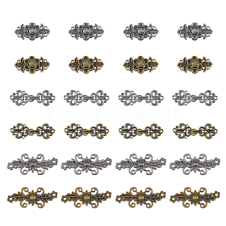 24Pcs 6 Styles Alloy Snap Lock Clasps FIND-DC0005-13-1