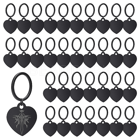 40Pcs Heart Aluminum Pendants KEYC-NB00037-1