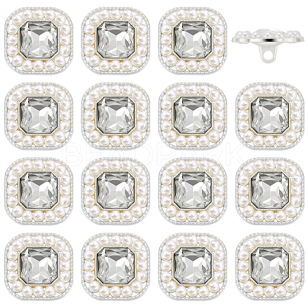 16Pcs 1-Hole Alloy Shank Buttons BUTT-FG0001-30-1