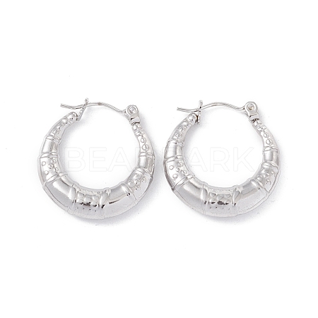 304 Stainless Steel Croissant Chunky Hoop Earrings for Women EJEW-I267-03P-1