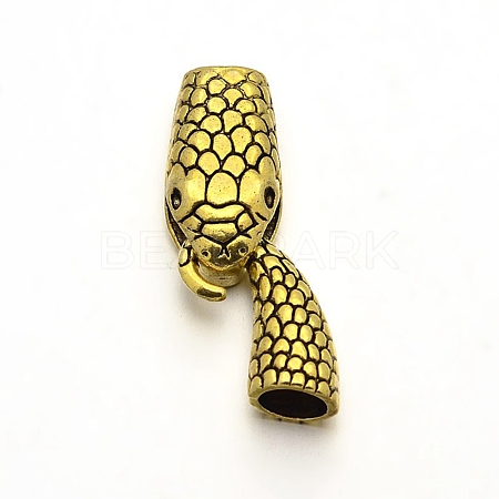 Tibetan Style Alloy Hook and Snake Head Clasps TIBE-N011-040AG-RS-1