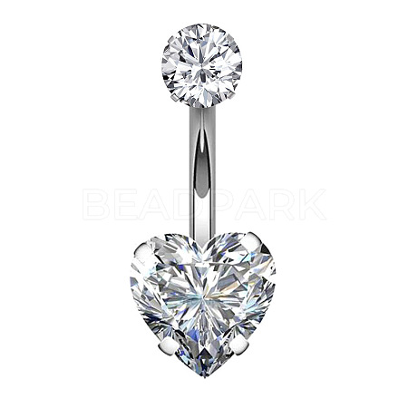 Clear Cubic Zirconia Belly Button Rings WG9960A-26-1