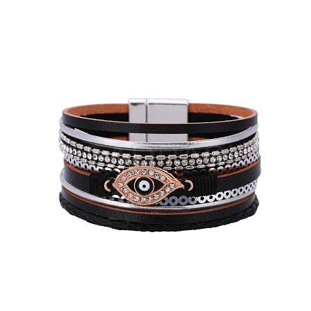 Bohemian Ethnic Style Eye-shaped Bracelet with Vintage Wide Brim - European and American Fashion ST7066755-1