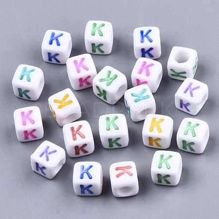 Opaque White Acrylic Beads SACR-R252-02K-1