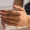Adjustable 304 Stainless Steel with Cubic Zirconia Cuff Open Rings for Women LS-DT5559-3