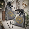 Rectangle Gold Stamping Velvet Tarot Storage Drawstring Bags for Divination ABAG-WH20001-25C-6