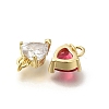 Heart Brass Charms KK-M295-01G-2