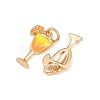 Brass Enamel Pendants KK-B157-20G-02-2