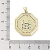 Rack Plating Brass Micro Pave Clear Cubic Zirconia Pendants KK-H474-22G-01-3