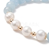 Natural Mixed Gemstone & Pearl Stretch Bracelet BJEW-JB09224-7