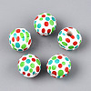 Spray Painted Schima Wood Beads WOOD-T032-36D-1
