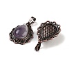 Natural Amethyst Teardrop Pendants G-K363-01R-05-2