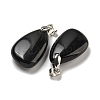 Natural Obsidian Pendants G-G147-02P-04-2