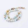 Frosted Natural Flower Amazonite Round Bead Strands X-G-J363-01-8mm-2