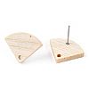 Ash Wood Stud Earring Findings EJEW-N017-011Q-3